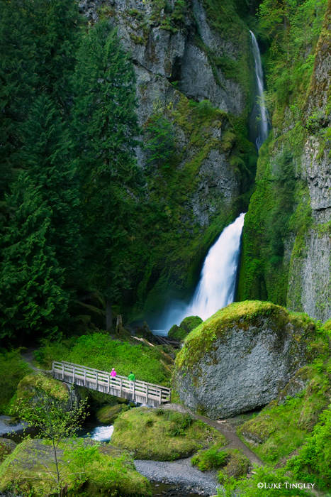 Hikers, Wahclella Falls, Oregon