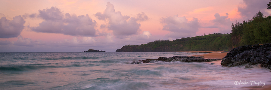 Kauai,Kauapea Beach,Kilauea Lighthouse,Princeville,Rain,Secret Beach,Waves,sunset, Hawaii