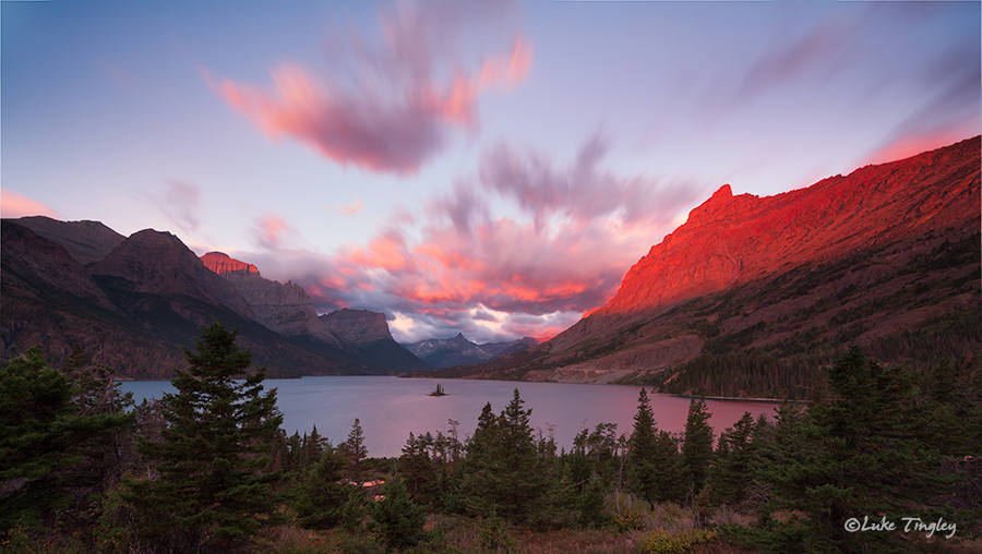 glacier national park, MT, Montana, GNP, wild goose island, sunrise, going to the sun road