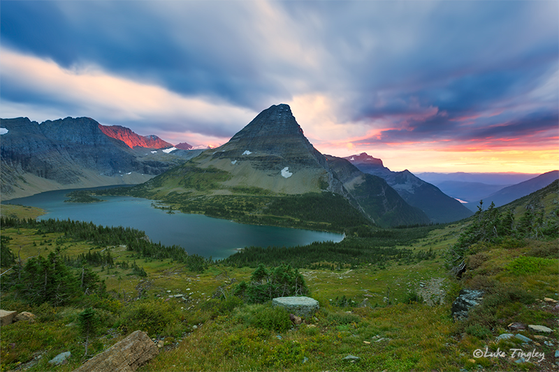 glacier national park, MT, Montana, GNP, logan's pass, hidden lake, sunset, storm