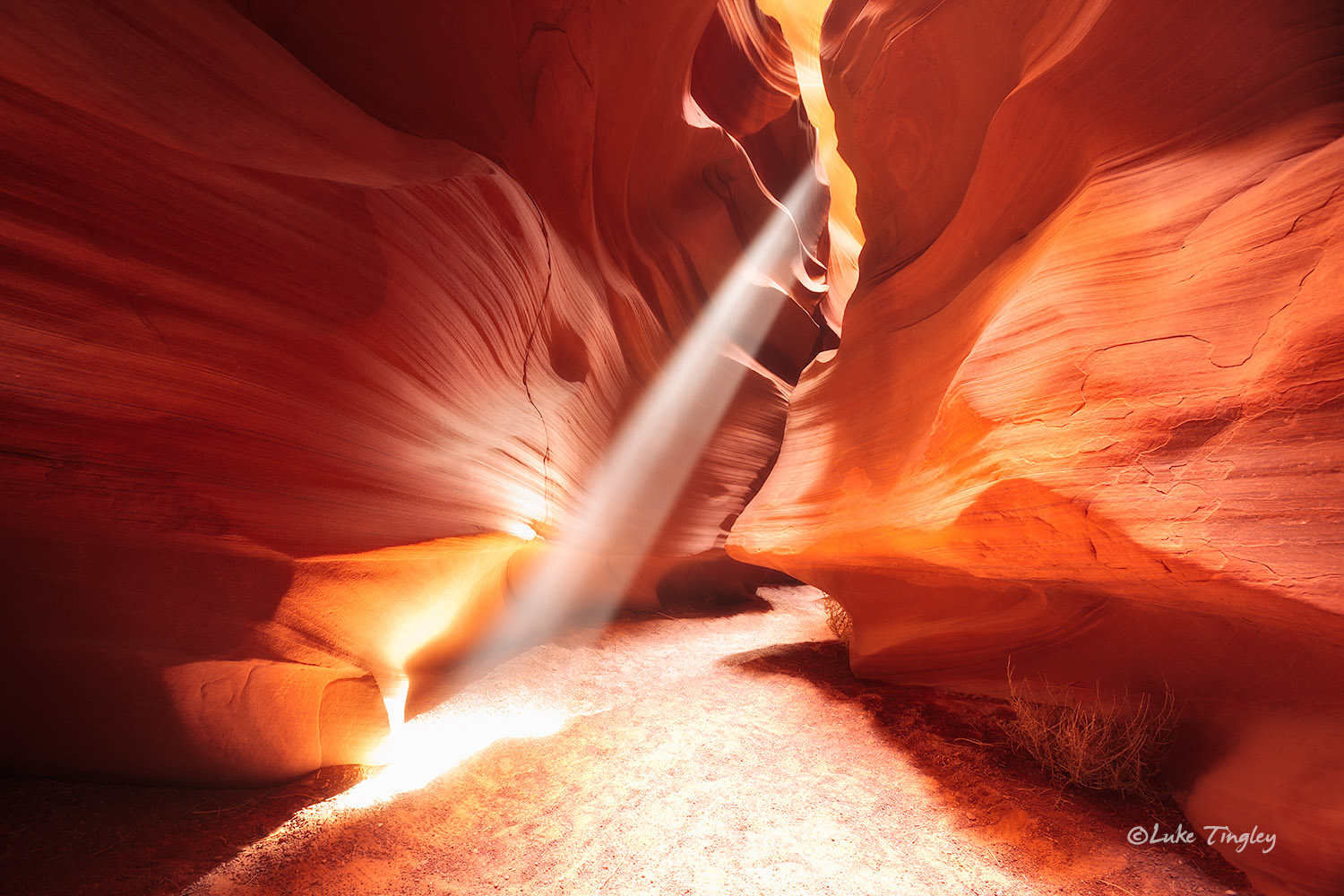 Burning Bright Antelope Canyon is an amazing sight. The narrow slot canyons of sandstone are breathtaking to walk through. If you are there...