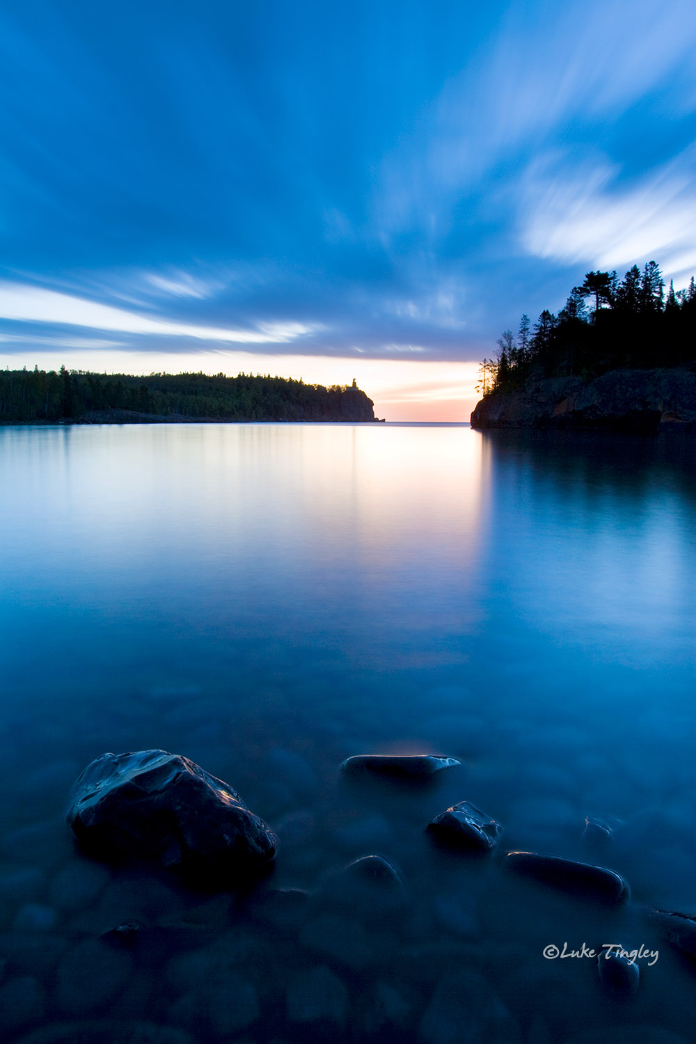 Split Rock State Park, Minnesota, split rock lighthouse, morning, clouds, reflection, sunrise, lake superior, blue, united states...