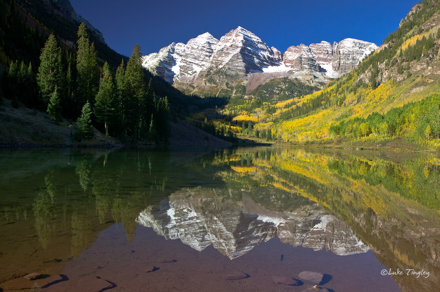 Maroon Bells, Aspen, Colorado, fall, reflection, lake, morning, united states, the elks, elk mountains, 14ers, fourteeners, CO...