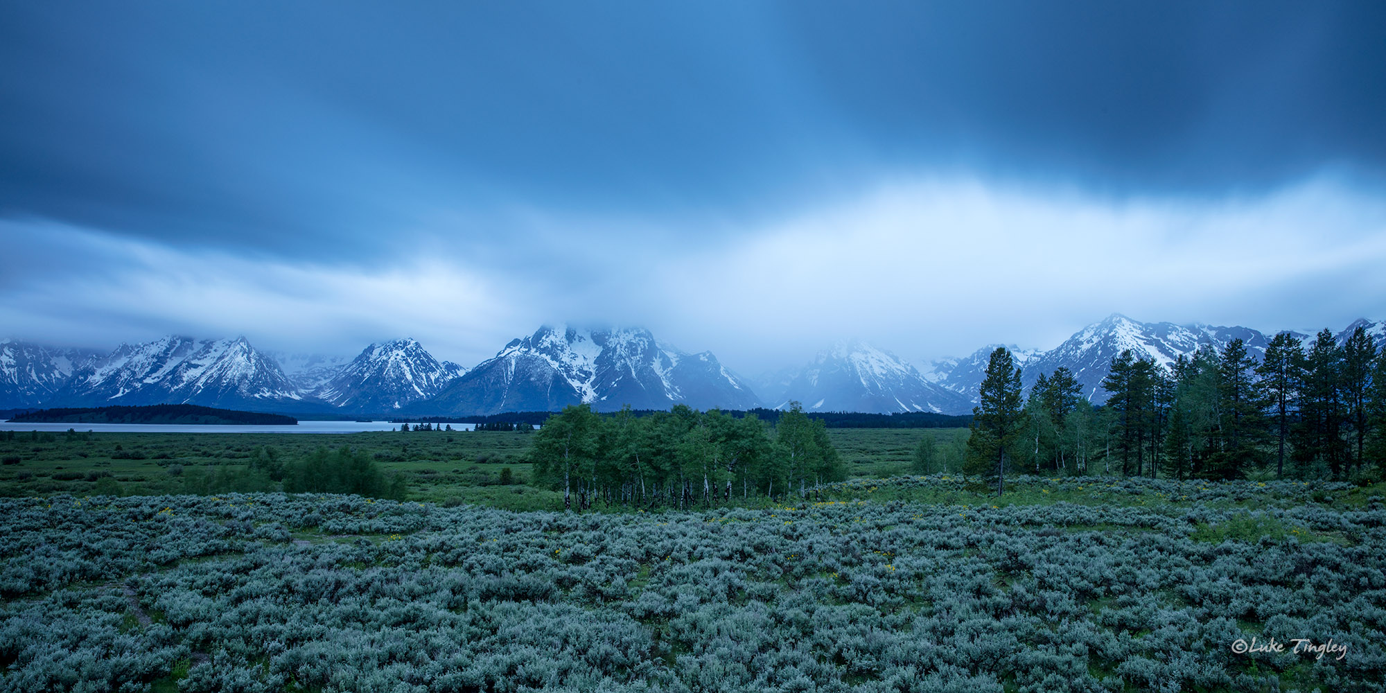 A cloudy, stormy day in Grand Tetons National Park, WY. Pretty rough weather the whole time we were there, but still had a blast...