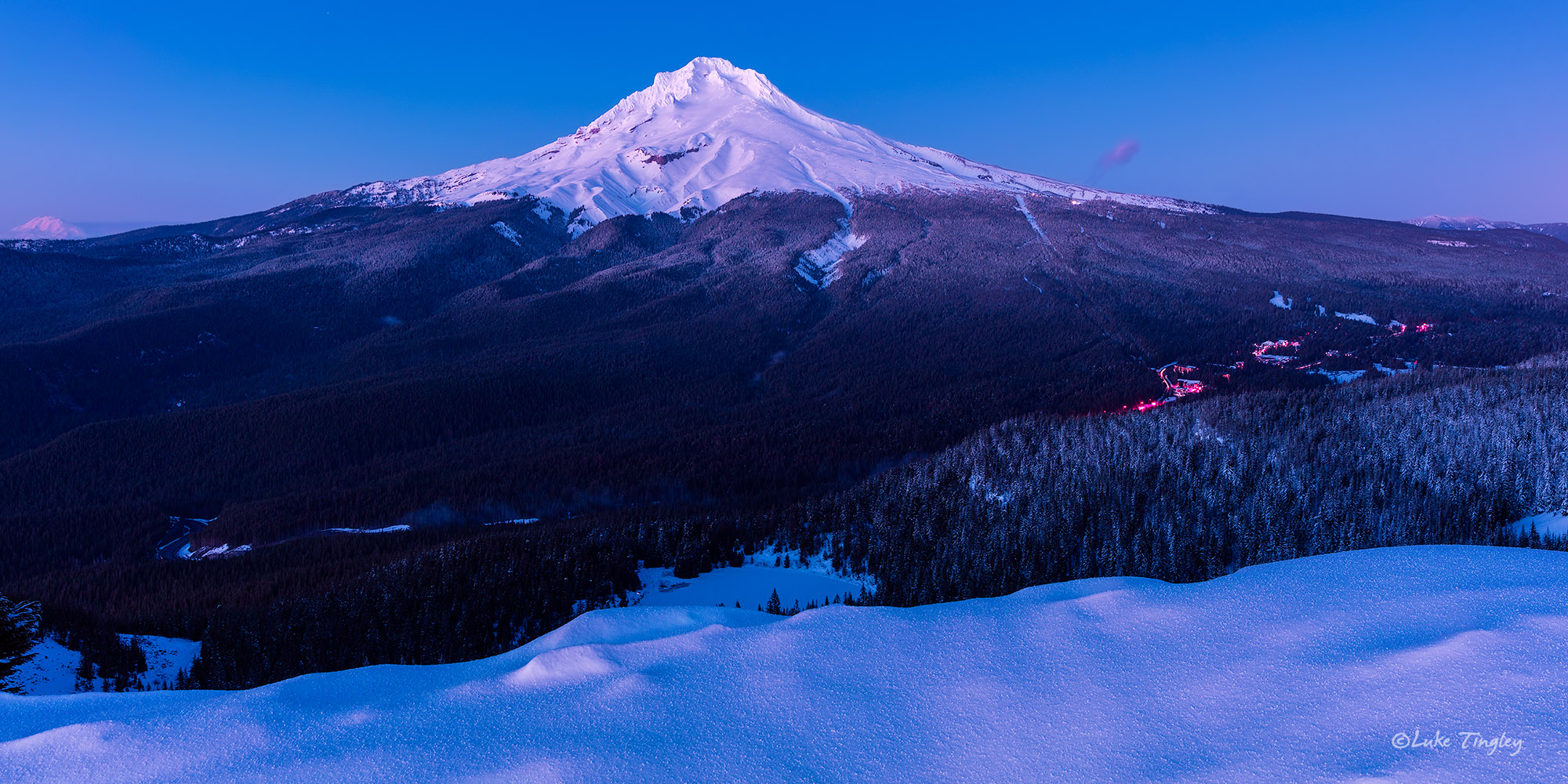 The iconic Mt Hood in the twilight hour.