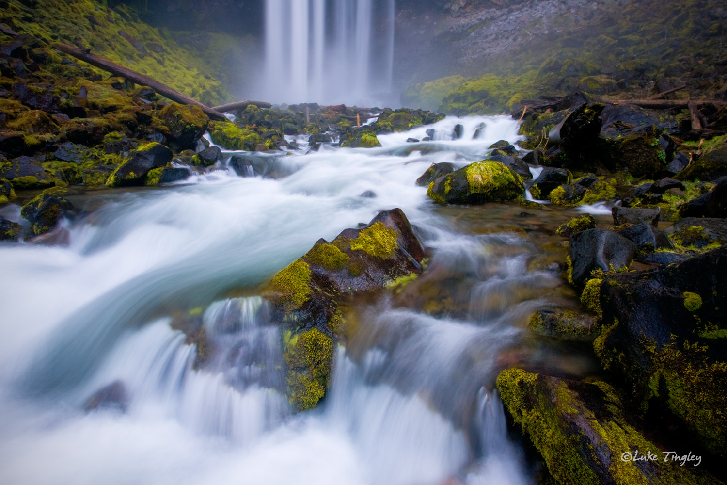 Tamanawas Falls, Oregon, Waterfalls, moss, rocks, Mt. Hood Wilderness, united states, Pacific Northwest, PNW, OR